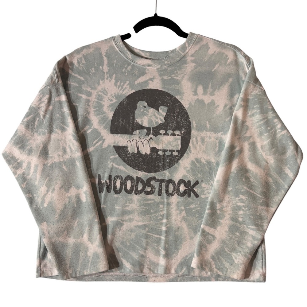 Woodstock Grayson Threads XS Tie Dye Graphic Sweatshirt Cropped Oversized Boho